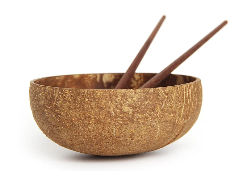 Bols en noix de coco - Lot de 2 - Marron - Zéro déchet fait main