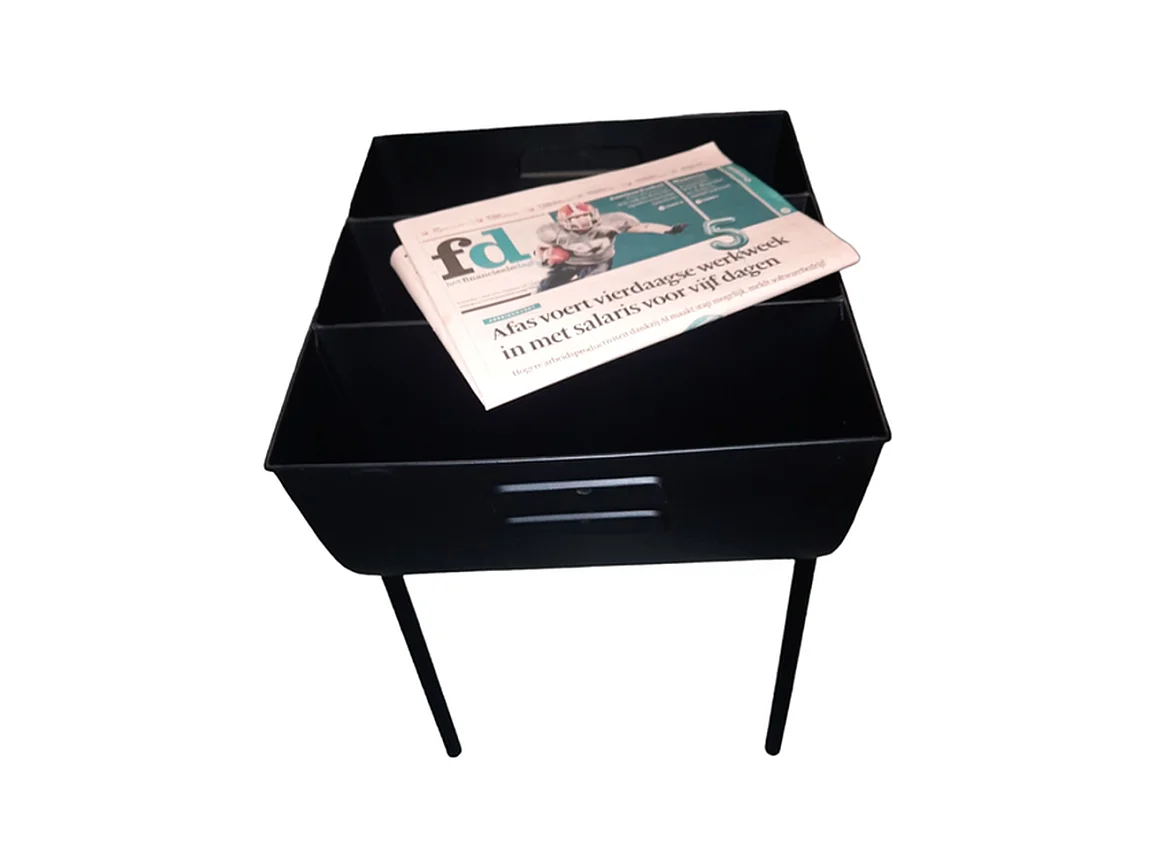 Porte-revues Furnilux - Acier Noir - Design Moderne