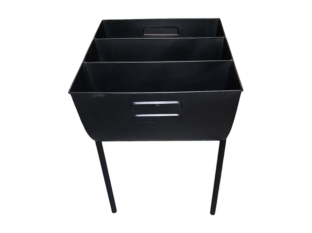 Porte-revues Furnilux - Acier Noir - Design Moderne