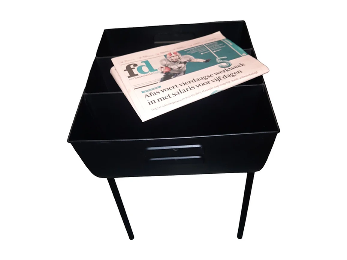 Porte-revues Furnilux - Acier Noir - Design Moderne