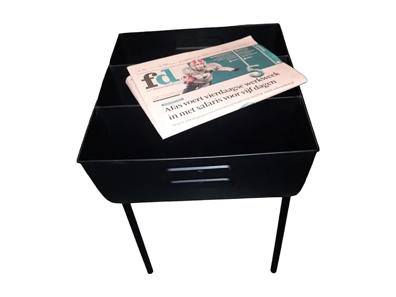 Zeitschriftenhalter Furnilux - Stahl Schwarz - Modernes Design