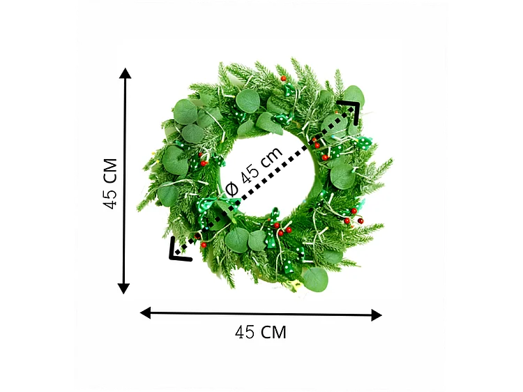 Couronne de Noël - LED - Ø 45 cm - Lumière chaude