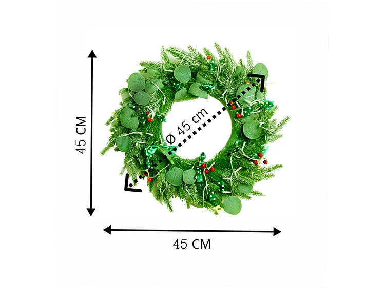 Couronne de Noël - LED - Ø 45 cm - Lumière chaude
