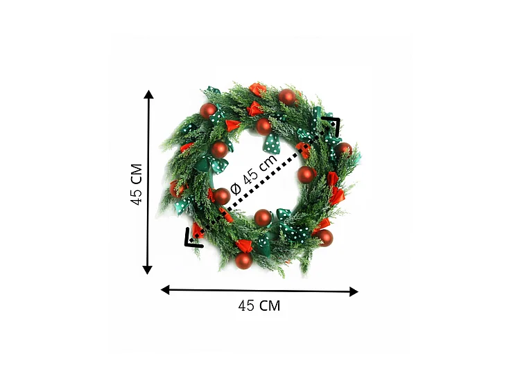 Couronne de Noël - LED - Ø 45 cm - Lumière chaude