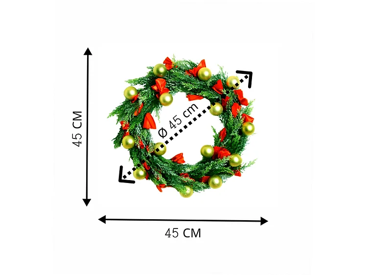 Couronne de Noël - LED - Ø 45 cm - Lumière chaude