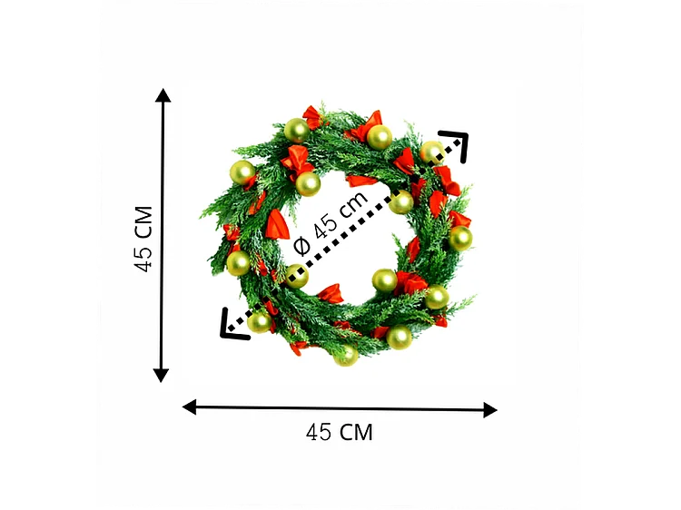 Couronne de Noël - LED - Ø 45 cm - Lumière chaude