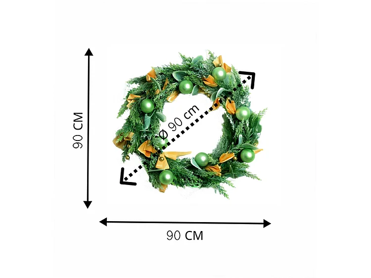 Couronne de Noël - LED - Ø 90 cm - Lumière blanc chaud