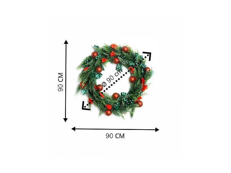 Weihnachtskranz - LED Lichter - Ø 90 cm - Farbig