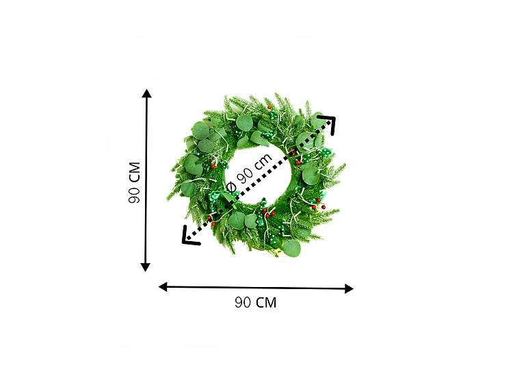 Weihnachtskranz - LED - Ø 90 cm - Warmes Licht