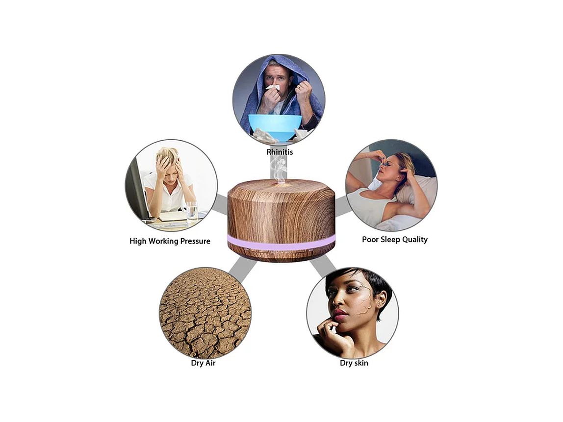 Lampe diffuseur Furnilux - Marron - Aromathérapie et Humidificateur