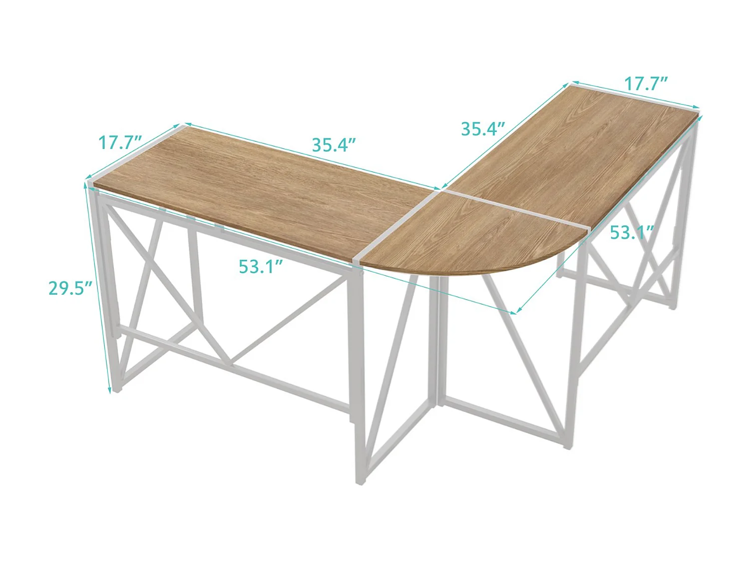 Bureau d'angle Forma - Blanc - 135x45x75 cm