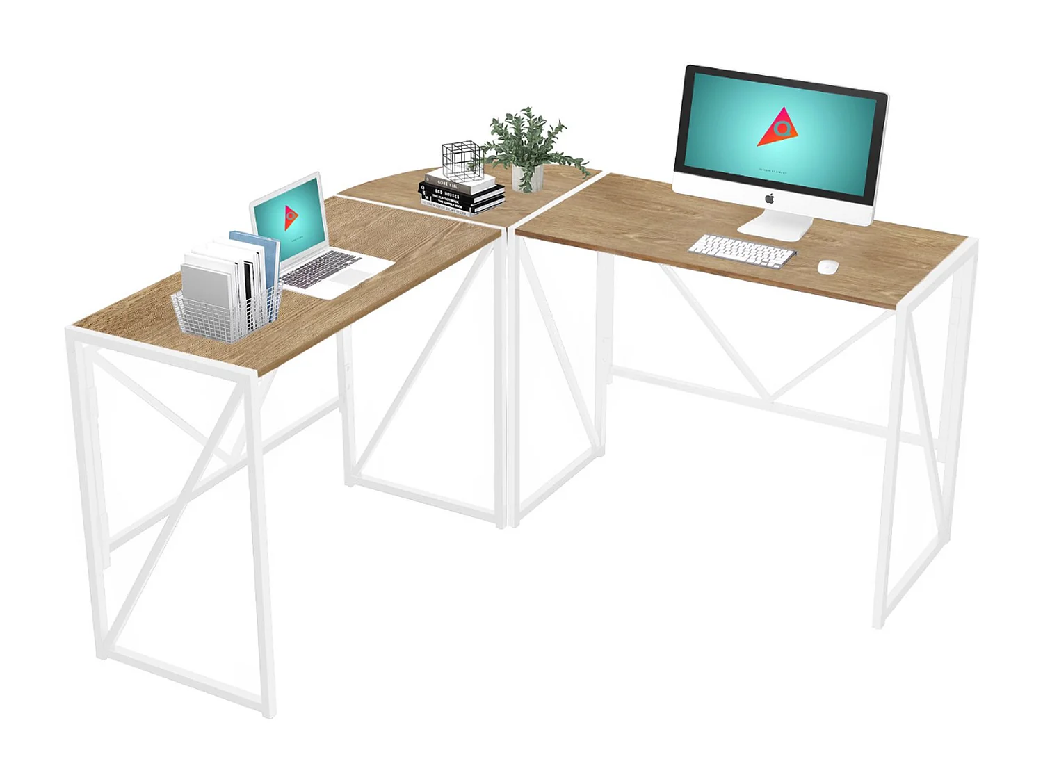 Bureau d'angle Forma - Blanc - 135x45x75 cm