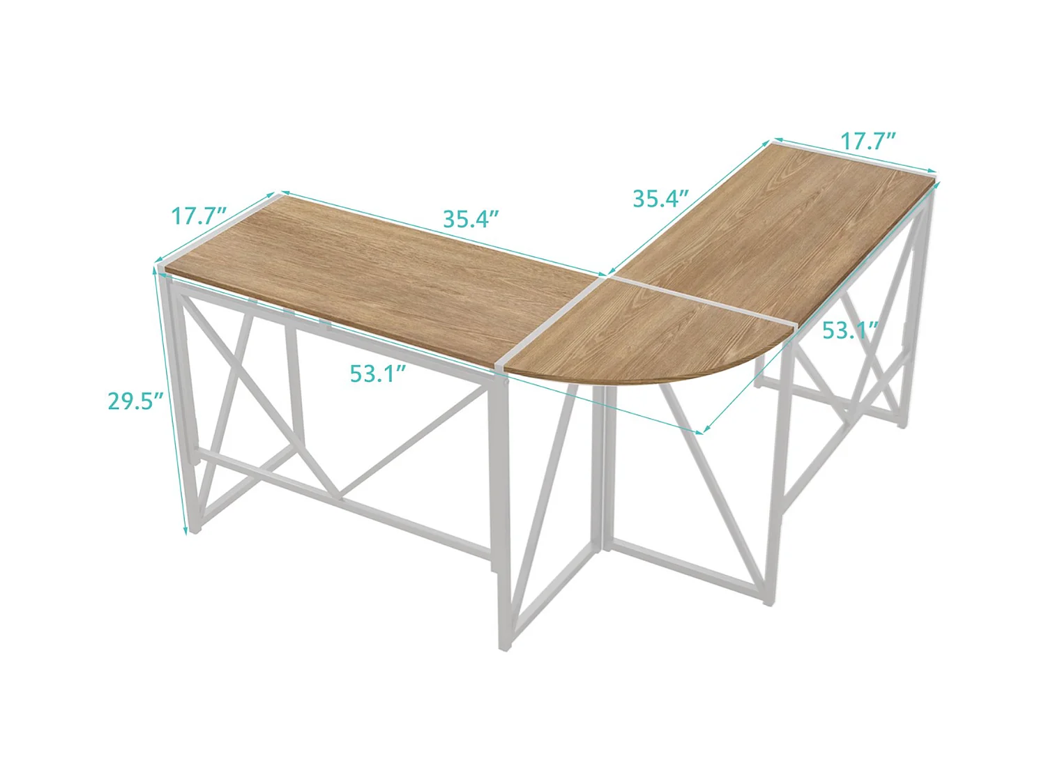 Bureau d'angle Forma - Blanc - 135x45x75 cm