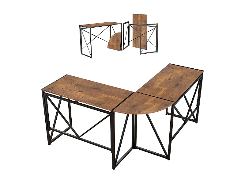 Eckschreibtisch Oasis - Schwarz - 135x45x75 cm