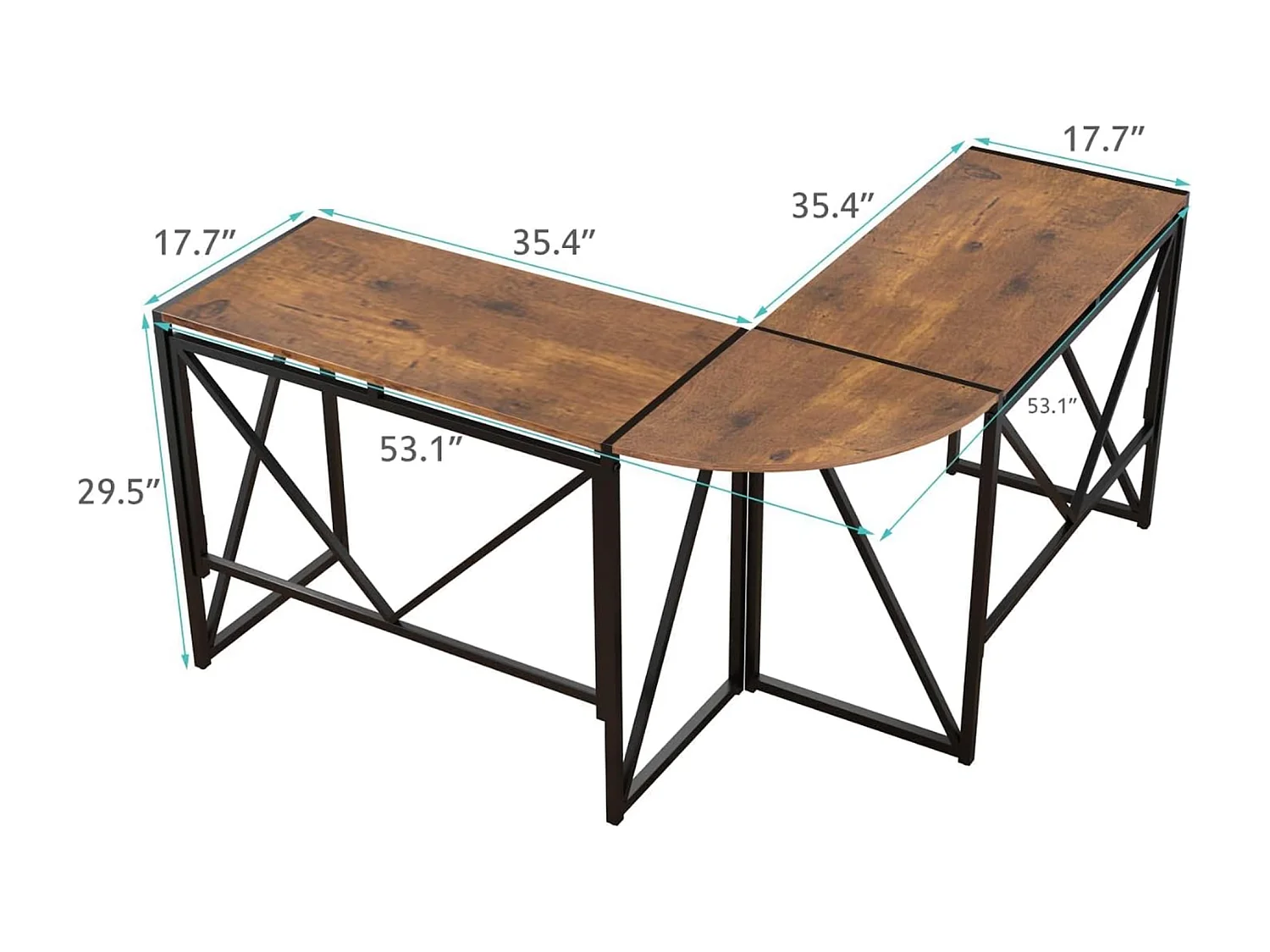 Hoek Bureau Oasis - Zwart - 135x45x75 cm