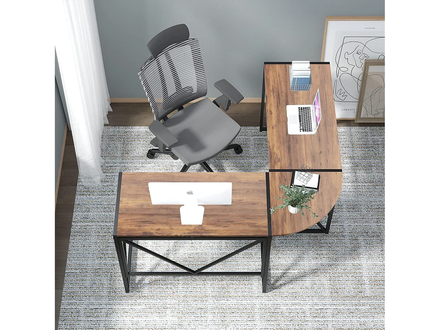 Hoek Bureau Oasis - Zwart - 135x45x75 cm