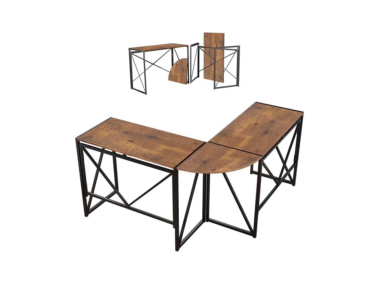 Hoek Bureau Oasis - Zwart - 135x45x75 cm