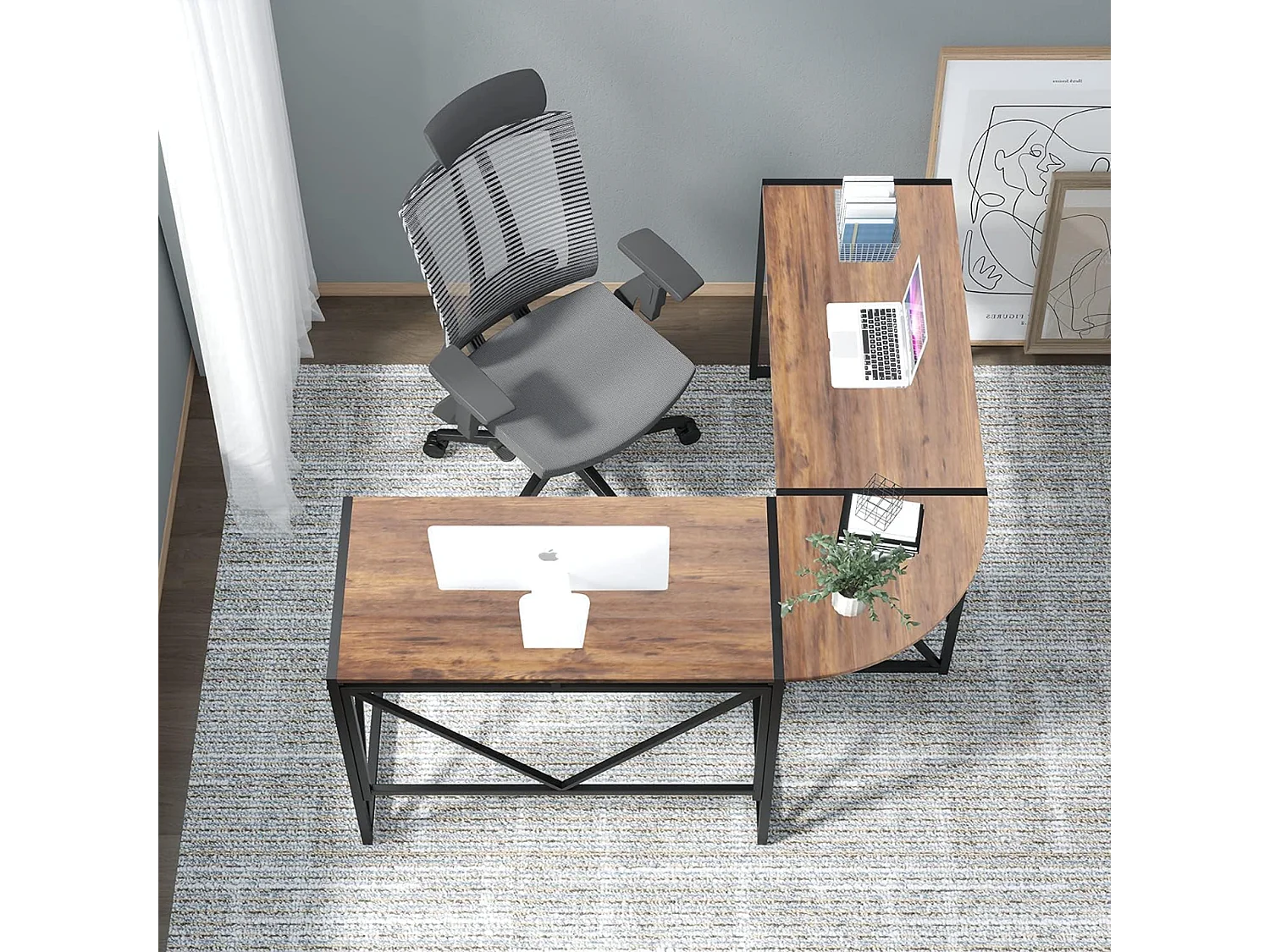 Hoek Bureau Oasis - Zwart - 135x45x75 cm