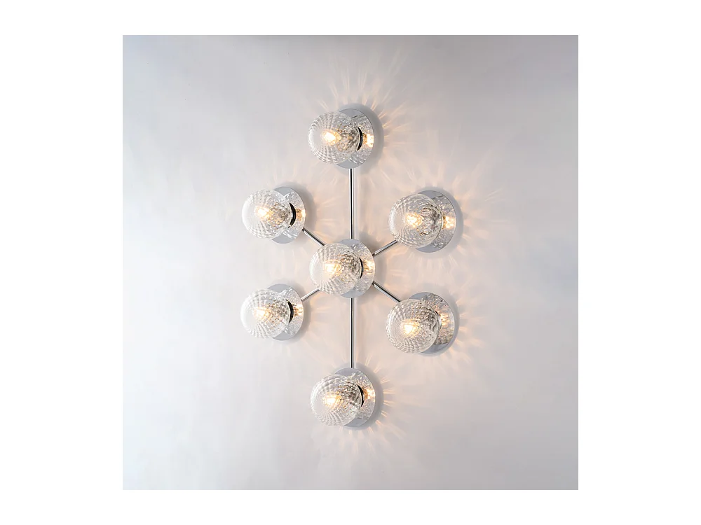 Bonetti Illumina -  Armonia – Deckenleuchte aus poliertem Chromeisen, 7 Lichter, L. 85 x 62 – BL285-PL7-CR