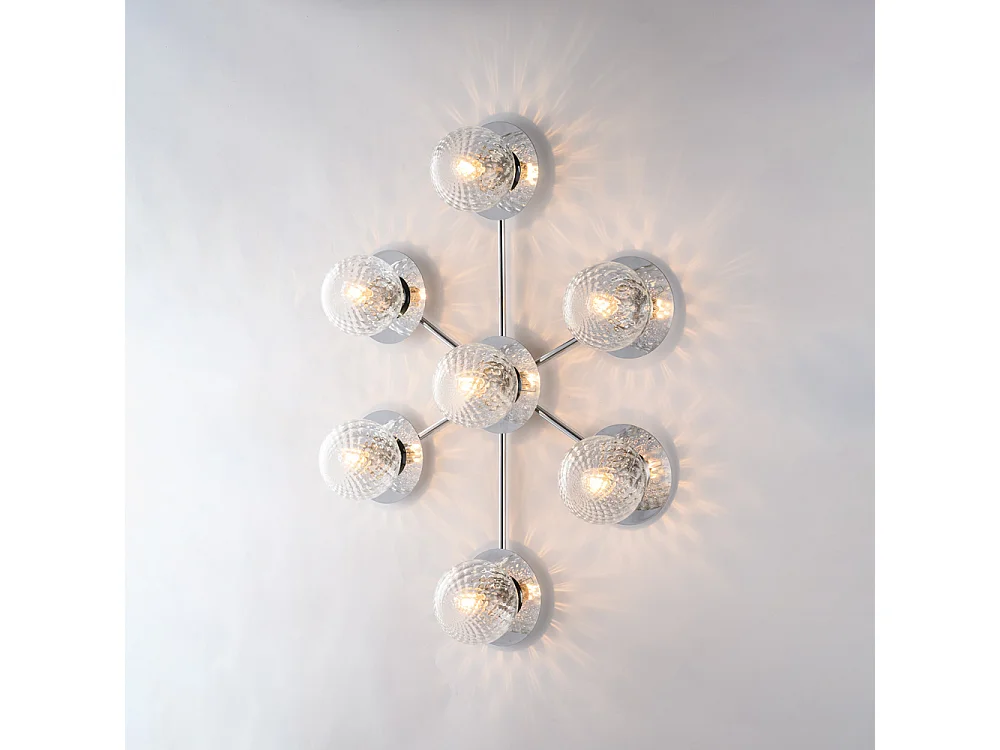 Armonia Plafonnier en fer chromé poli 7 lumières L.85 x 62 BL285-PL7-CR