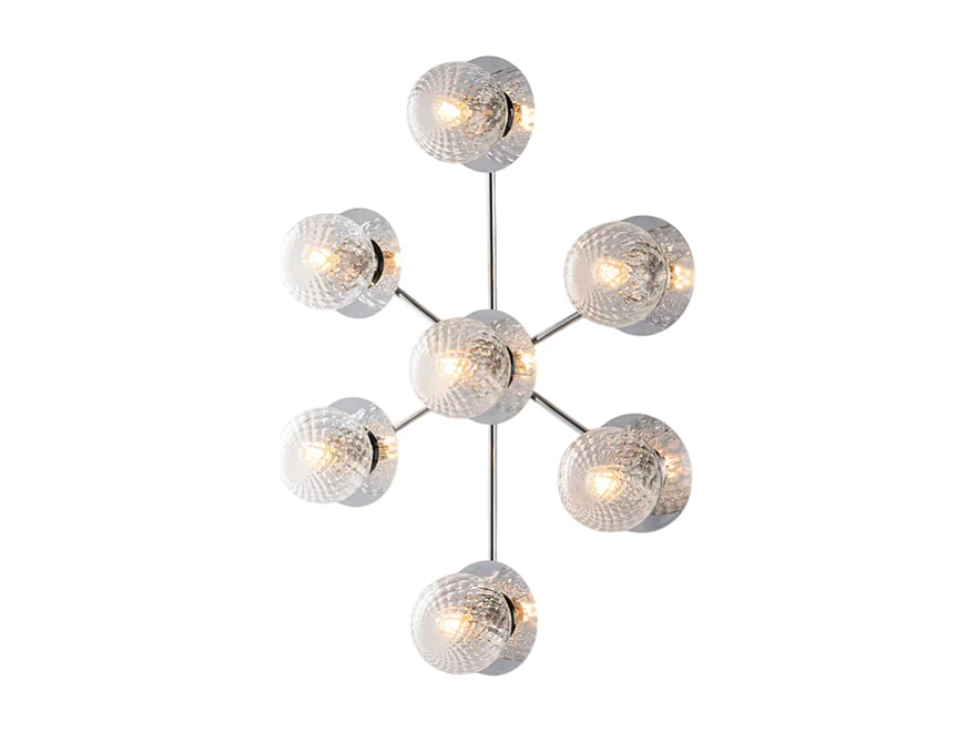 Bonetti Illumina -  Armonia - Deckenleuchte aus poliertem Chromeisen, 7 Lichter, L. 85 x 62 - BL285-PL7-CR