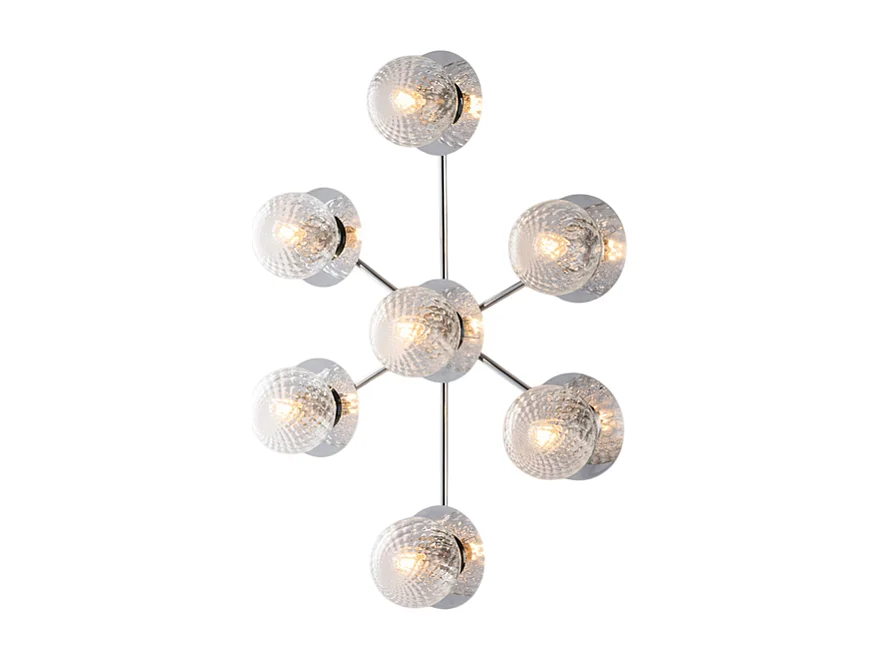 Armonia - Plafondlamp gepolijst chroom ijzer 7 lichts L.85 x 62 - BL285-PL7-CR