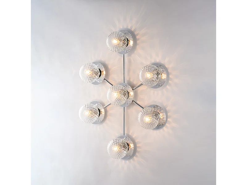 Armonia Plafonnier en fer chromé poli 7 lumières L.85 x 62 BL285-PL7-CR