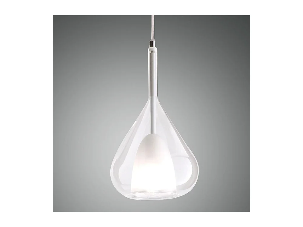 Lámpara colgante LED Lila de metal y cristal borosilicato transparente 3481-40-241 Fabas Luce