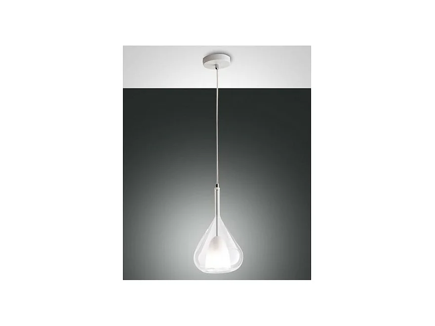 Lustre suspension LED Lila en métal et verre borosilicate transparent 3481-40-241 Fabas Luce