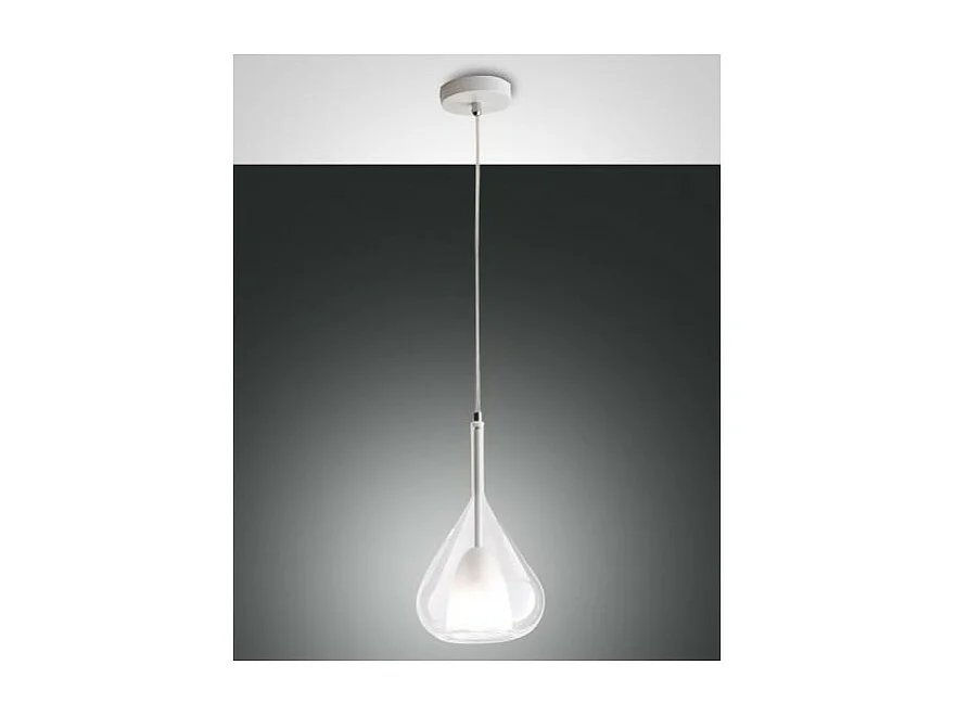 Lila LED-hangende kroonluchter in metaal en transparant borosilicaatglas 3481-40-241 Fabas Luce
