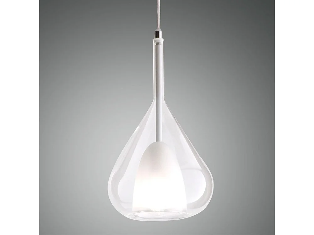 Lustre pendente Lila LED em metal e vidro borossilicato transparente 3481-40-241 Fabas Luce