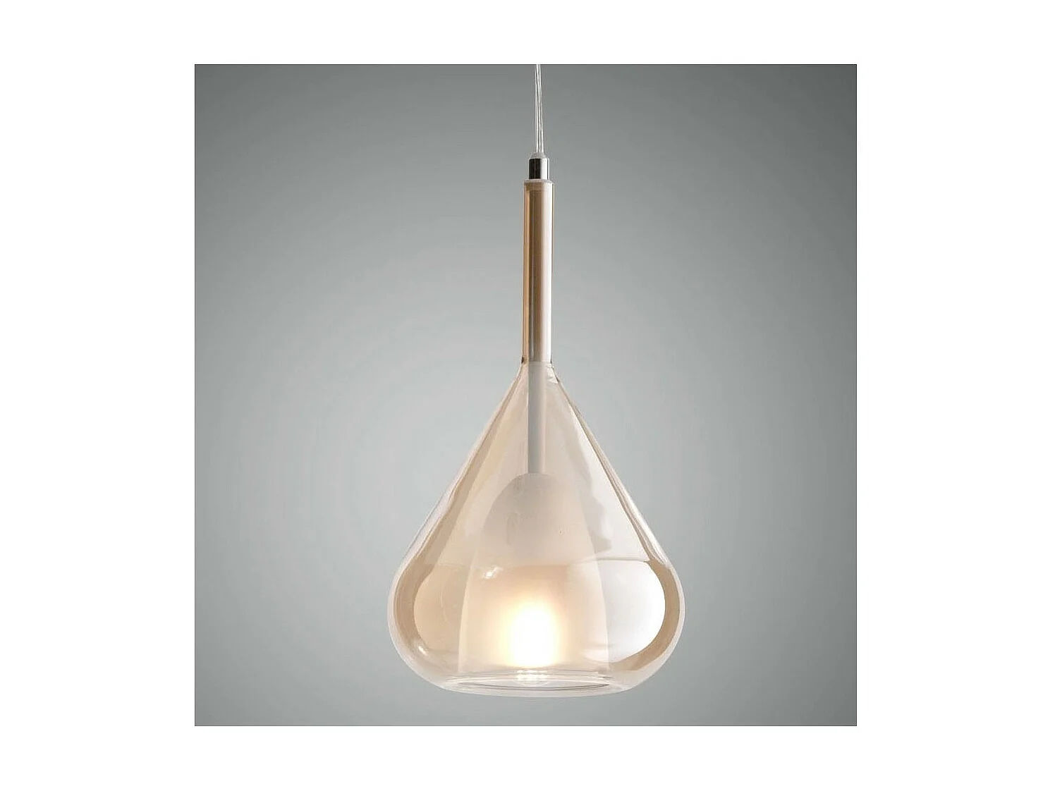 Fabas Luce -  Lila LED-Hängeleuchter aus Metall und bernsteinfarbenem Borosilikatglas 3481-40-125 Fabas Luce