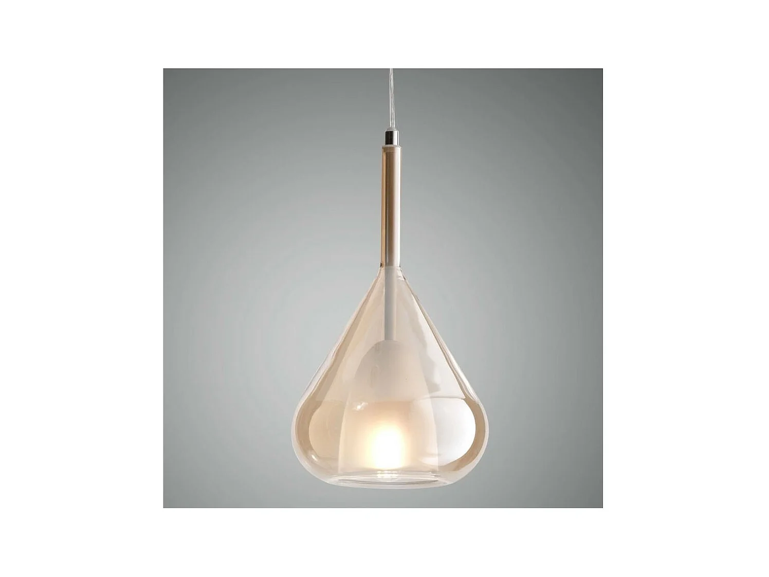 Lampadario a sospensione Lila a Led in metallo e vetro borosilicato ambra 3481-40-125 Fabas Luce