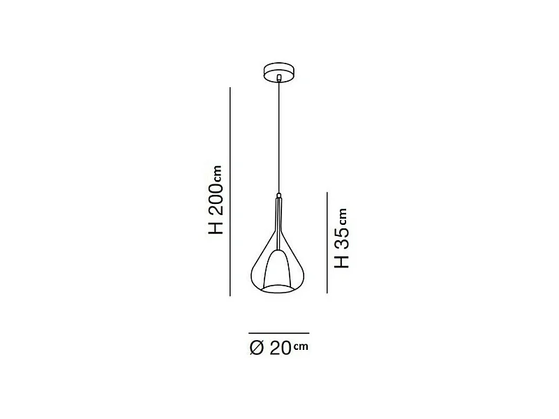 Lampadario a sospensione Lila a Led in metallo e vetro borosilicato ambra 3481-40-125 Fabas Luce