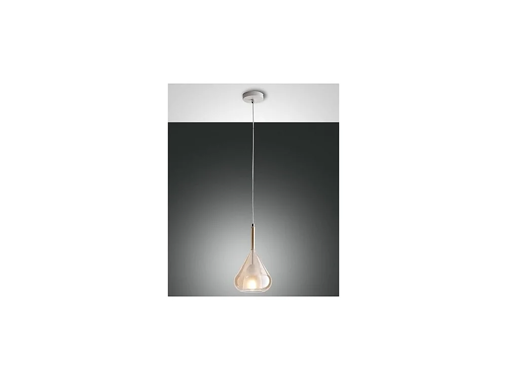 Lustre suspension LED Lila en métal et verre borosilicate ambré 3481-40-125 Fabas Luce
