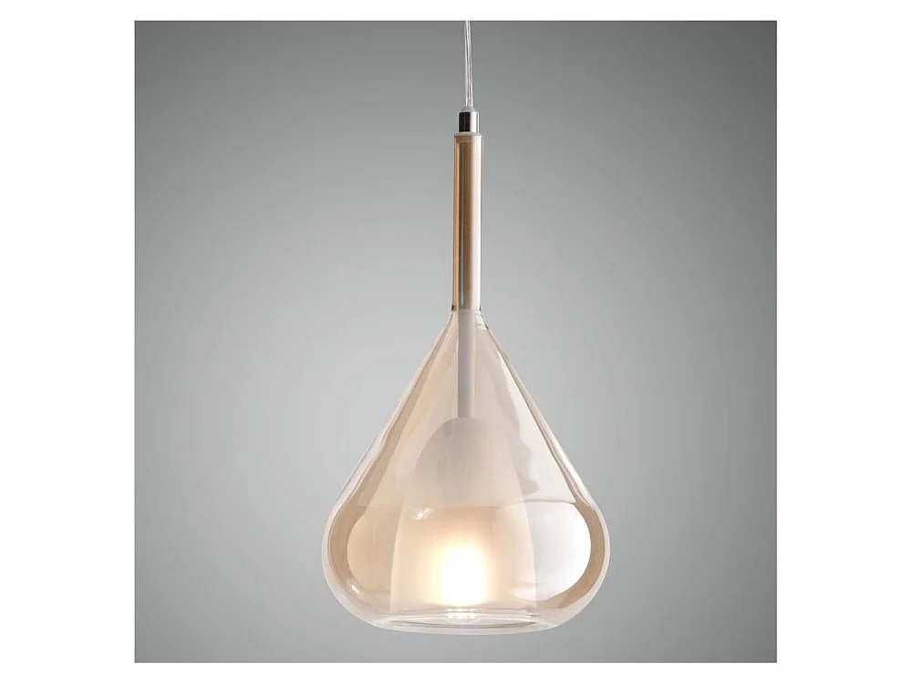 Lustre suspension LED Lila en métal et verre borosilicate ambré 3481-40-125 Fabas Luce