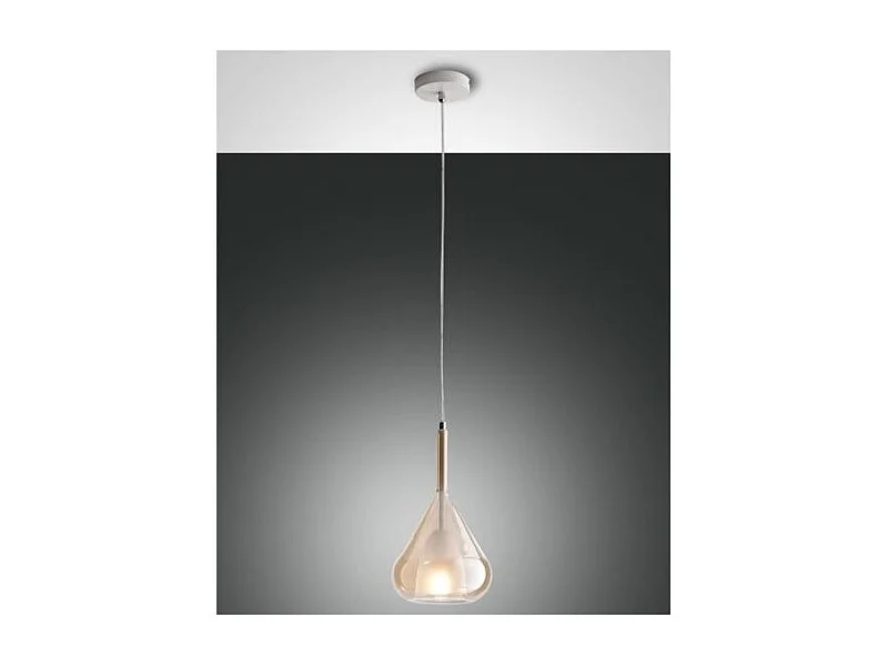 Lustre suspension LED Lila en métal et verre borosilicate ambré 3481-40-125 Fabas Luce