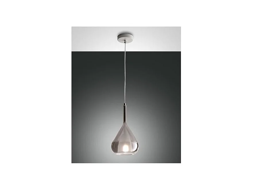 Lustre suspension LED Lila en métal et verre borosilicate fumé 3481-40-126 Fabas Luce