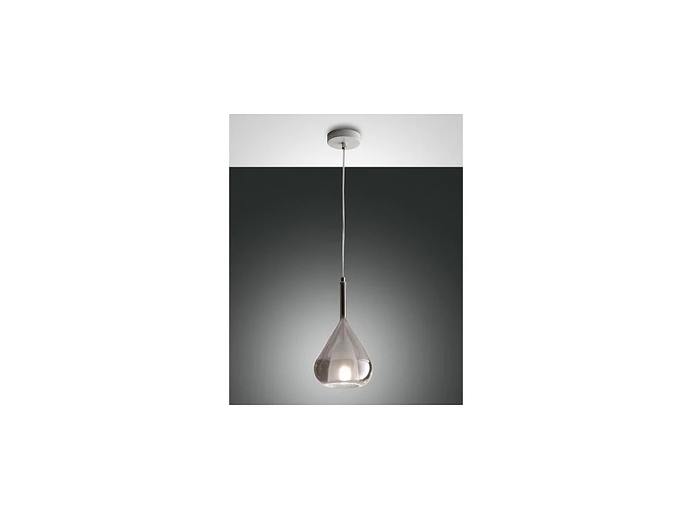 Luminária pendente LED Lila em metal e vidro borossilicato fumê 3481-40-126 Fabas Luce