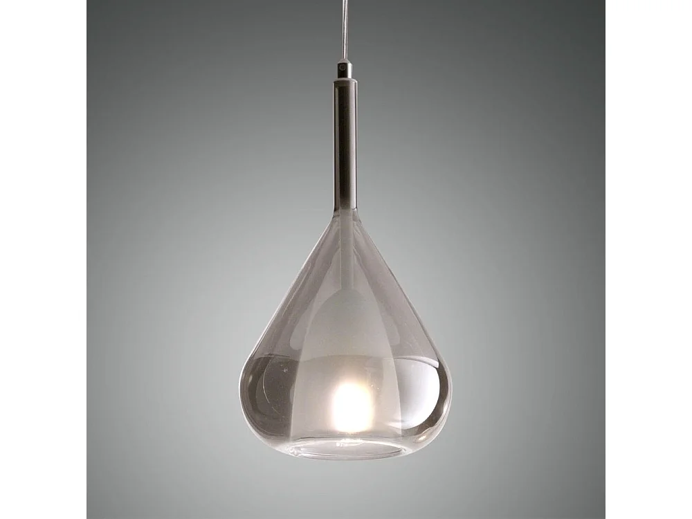 Luminária pendente LED Lila em metal e vidro borossilicato fumê 3481-40-126 Fabas Luce