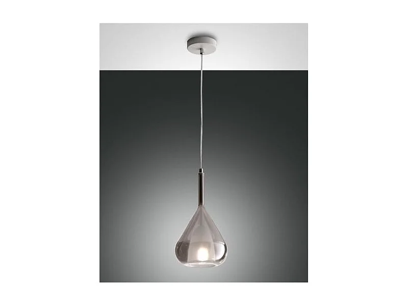 Lustre suspension LED Lila en métal et verre borosilicate fumé 3481-40-126 Fabas Luce