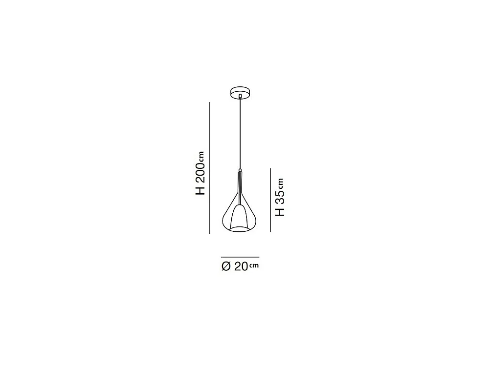 Lámpara colgante LED Lila de metal y cristal borosilicato, azul transparente 3481-40-244 Fabas Luce