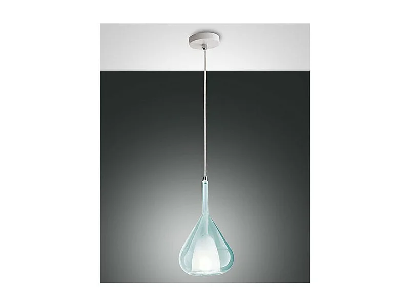 Lustre suspension LED Lila en métal et verre borosilicate Bleu transparent 3481-40-244 Fabas Luce