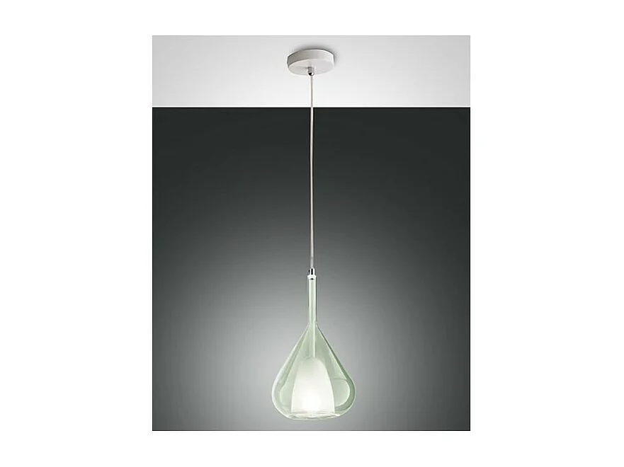 Lustre suspension LED Lila en métal et verre borosilicate vert transparent 3481-40-140 Fabas Luce