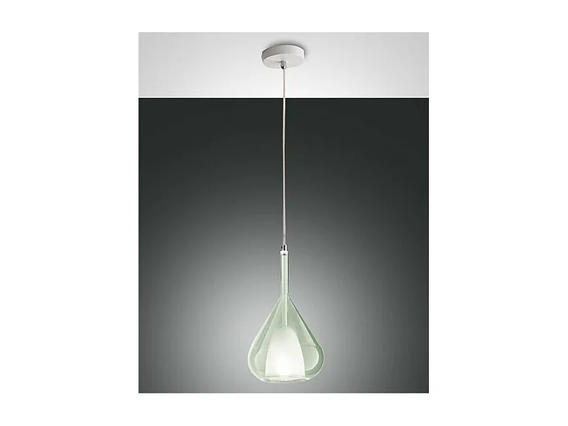 Lustre suspension LED Lila en métal et verre borosilicate vert transparent 3481-40-140 Fabas Luce
