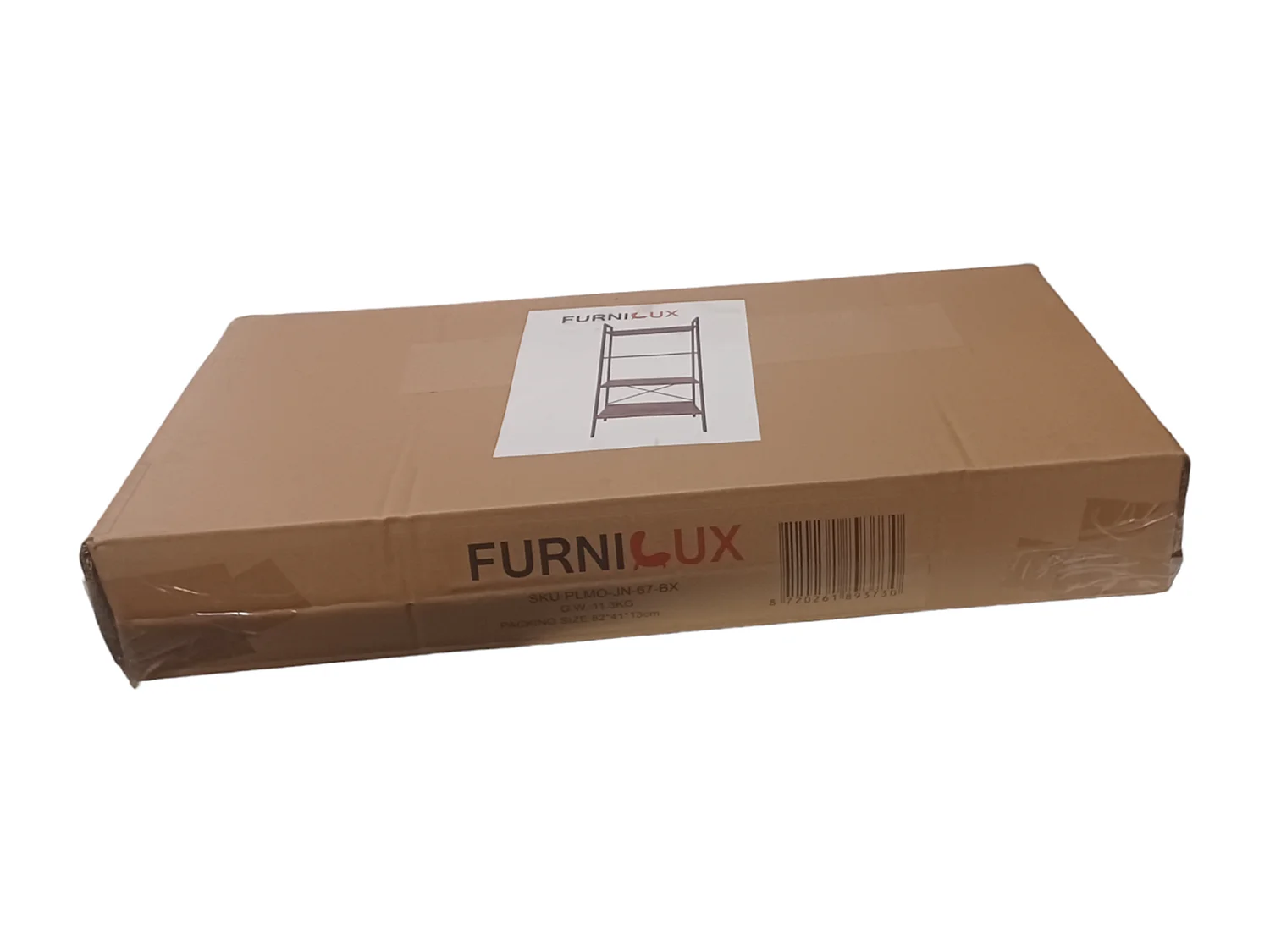 Furnilux Bücherregal - Schwarzbraun 34x56x138 cm - Stahl und MDF