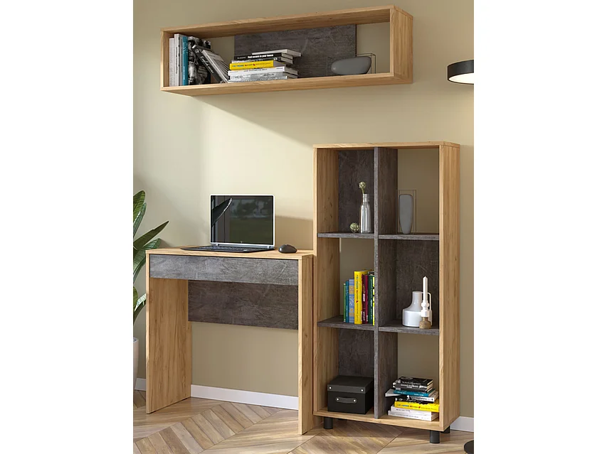 Furnilux Bücherregal - Braun Grau - Bücherregal Design