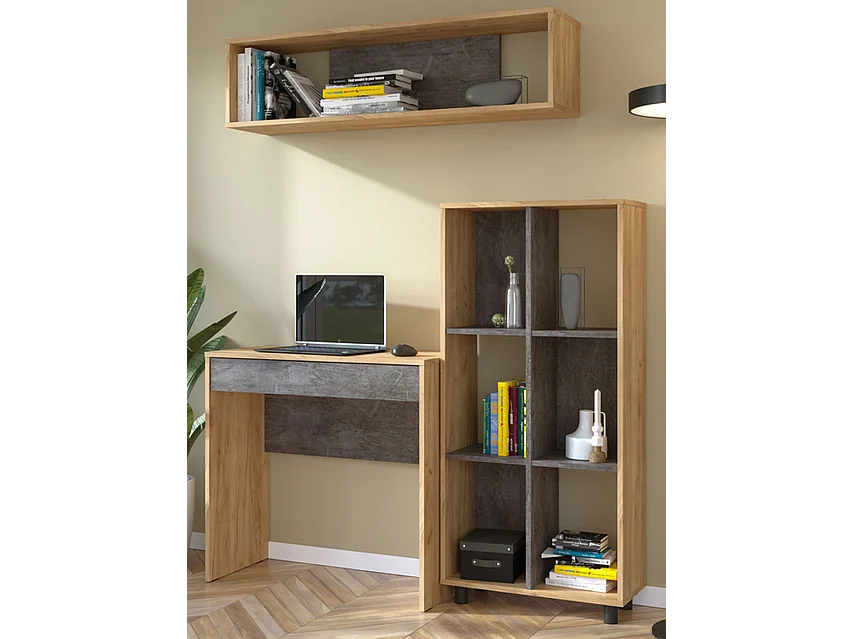 Bibliothèque Furnilux Sharons Choice - Brun Gris - 1 pièce
