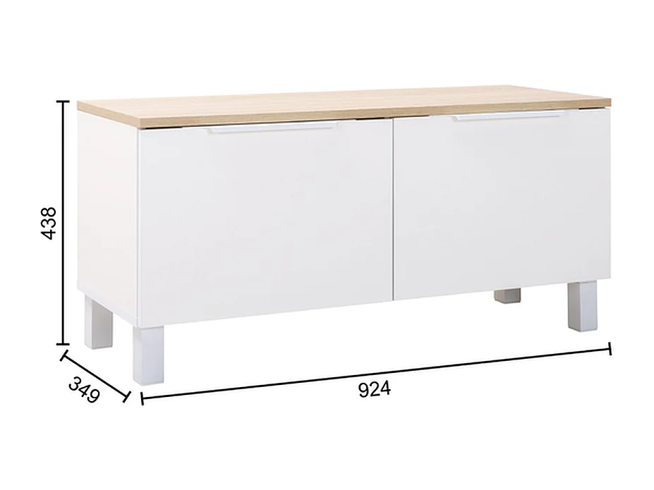Meuble TV Furnilux - Blanc Beige - Design moderne