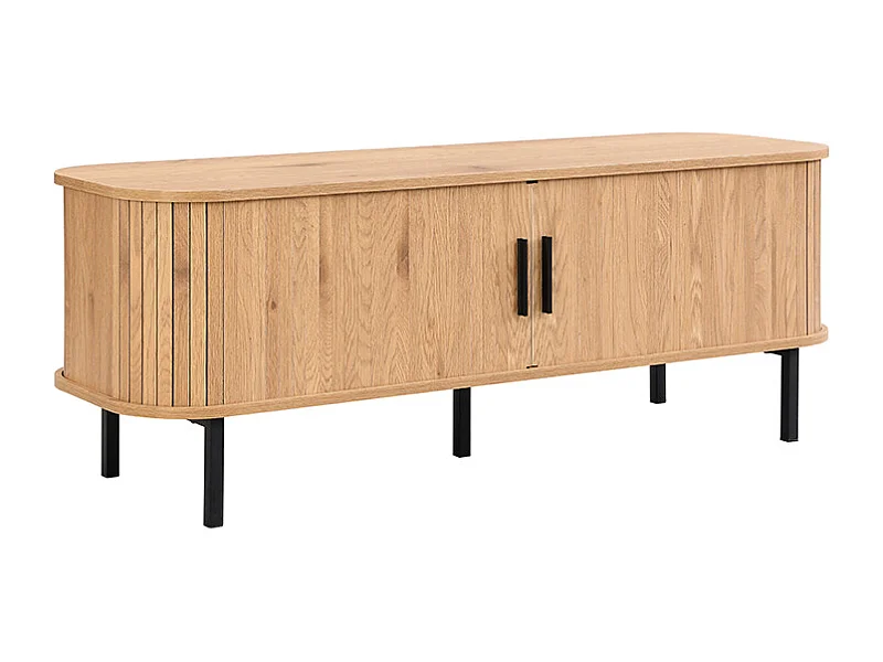 TV-Möbel Stockholm - Eiche hell 120x40x45 cm - skandinavisches Design mit Schiebetüren